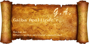 Galba Apollinár névjegykártya